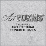 ArtFORMS® Cast-In-Place Architectural Concrete Bases product library including CAD Drawings, SPECS, BIM, 3D Models, brochures, etc.